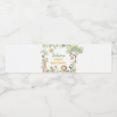 Safari Oerwoud Animals Birthday Water Bottle Label Waterfles Etiket (Enkel label)