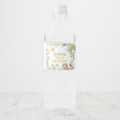 Safari Oerwoud Animals Birthday Water Bottle Label Waterfles Etiket (Voorkant)