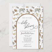 Safari Oerwoud Animals Boho Arch Baby shower Kaart (Voorkant)