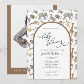 Safari Oerwoud Animals Boho Arch Baby shower Kaart (Voorkant / Achterkant)