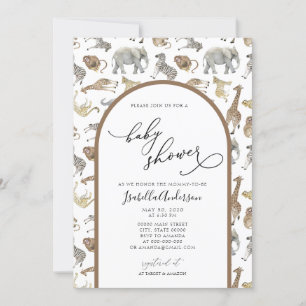 Safari Oerwoud Animals Boho Arch Baby shower Kaart