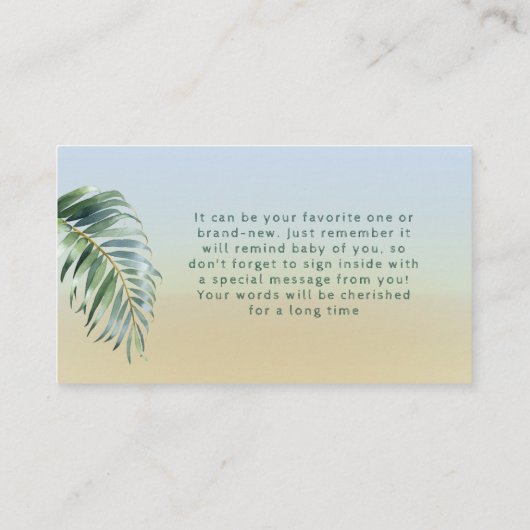 Safari Oerwoud Animals Book for Baby shower Game Informatiekaartje (Achterkant)