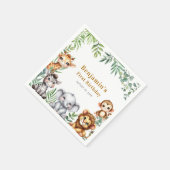 Safari Oerwoud Animals Boy 1st Birthday Servet (Hoek)