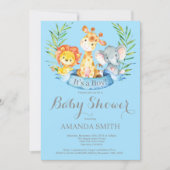 Safari Oerwoud Animals Boy Baby shower Invitation Kaart (Voorkant)