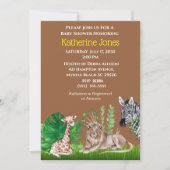 Safari Oerwoud Animals Boy Baby shower Invitation Kaart (Voorkant)