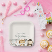 Safari Oerwoud Animals Boy Baby shower Papieren Bordje (Feest)