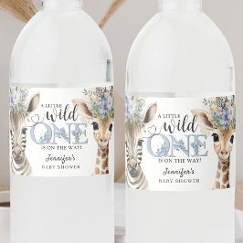 Safari Oerwoud Animals Boy Baby shower Waterfles Etiket