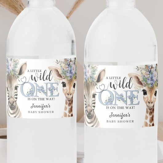 Safari Oerwoud Animals Boy Baby shower Waterfles Etiket