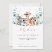 Safari Oerwoud Animals Eucalyptus Baby shower Kaart (Voorkant)