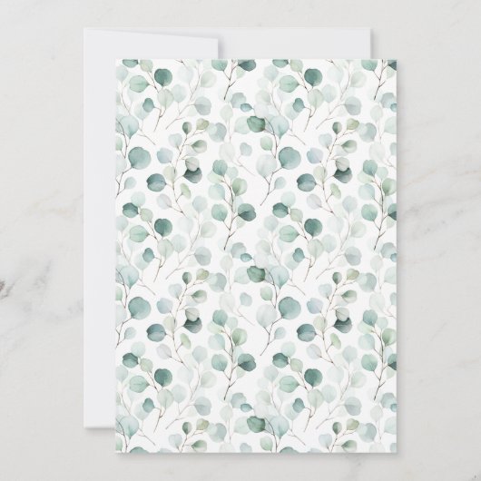 Safari Oerwoud Animals Eucalyptus Baby shower Kaart (Achterkant)