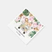 Safari Oerwoud Animals Greenery Pink Balloons Baby Servet (Hoek)