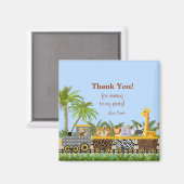 Safari Oerwoud Animals in Train Dank u Magnet (Voorkant / Achterkant)