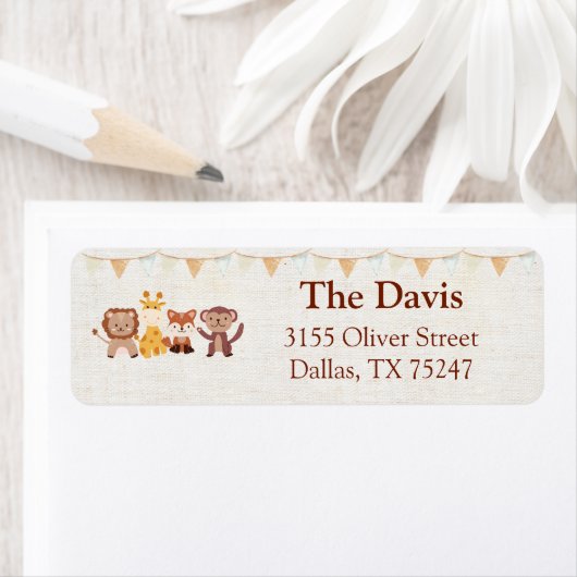 Safari Oerwoud Animals Return Address Label (Insitu)