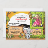 Safari Oerwoud Animals Schattigee foto verjaardags Kaart (Voorkant)
