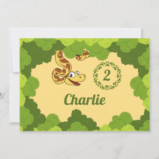 Safari Oerwoud Animals Schattigee foto verjaardags Kaart (Achterkant)