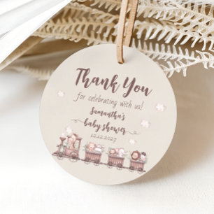 Safari Oerwoud Animals Train Baby shower Favoriet  Bedankjes Labels