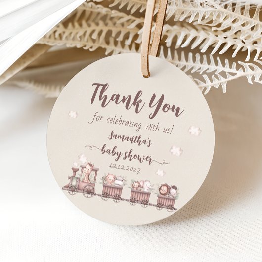 Safari Oerwoud Animals Train Baby shower Favoriet  Bedankjes Labels