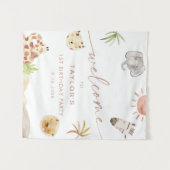 SAFARI Oerwoud Animals Verjaardag Welkom Wandkleed (Voorkant (horizontaal))