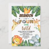 Safari Oerwoud Animals Vier per dag, vier jaar Wil Kaart (Voorkant)