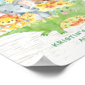 Safari Oerwoud Animals Welkom Baby shower Poster (Hoek)