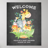 Safari Oerwoud Animals Welkom Baby shower Poster (Voorkant)