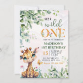 Safari Oerwoud Animals Wild Een 1e Verjaardag Kaart (Voorkant)