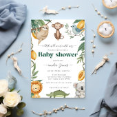 Safari Oerwoud Animals Wild One Boy Baby shower Kaart
