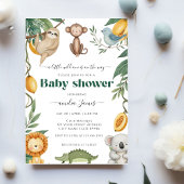 Safari Oerwoud Animals Wild One Boy Baby shower Kaart
