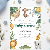 Safari Oerwoud Animals Wild One Boy Baby shower Kaart