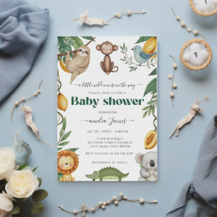 Safari Oerwoud Animals Wild One Boy Baby shower Kaart