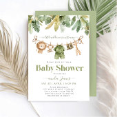 Safari Oerwoud Animals Wild One Boy Baby shower Kaart