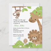 Safari Oerwoud Baby Animails Baby shower Uitnodigi Kaart (Voorkant)