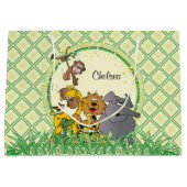 Safari Oerwoud Baby Animal Baby shower Groot Cadeauzakje (Voorkant)