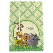 Safari Oerwoud Baby Animal Baby shower Medium Cadeauzakje (Achterkant)