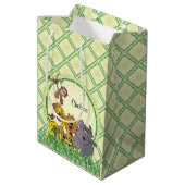 Safari Oerwoud Baby Animal Baby shower Medium Cadeauzakje (Achterkant Gekanteld)