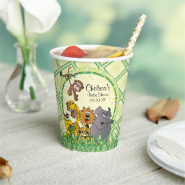 Safari Oerwoud Baby Animal Baby shower Papieren Bekers
