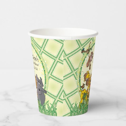 Safari Oerwoud Baby Animal Baby shower Papieren Bekers (Rechts)