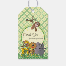 Safari Oerwoud Baby Animals Baby shower Hartelijk Cadeaulabel