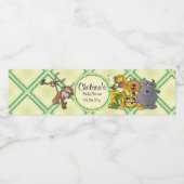 Safari Oerwoud Baby Animals - Baby shower Waterfles Etiket (Enkel label)