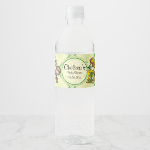 Safari Oerwoud Baby Animals - Baby shower Waterfles Etiket