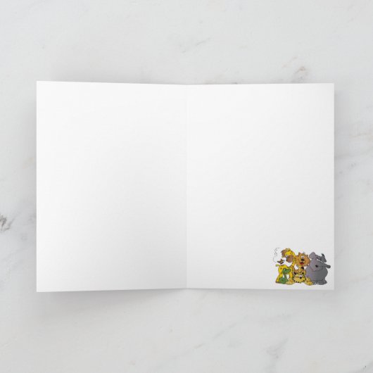 Safari Oerwoud Baby Animals - Hartelijk dank Bedankkaart (Binnen)