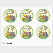 Safari Oerwoud Baby Animals Ronde Sticker (Vel)