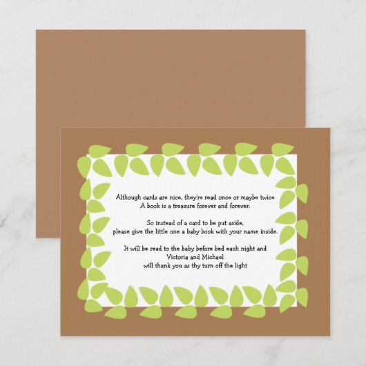 Safari Oerwoud Baby Baby shower POEM 2 Kaart (Voorkant / Achterkant)