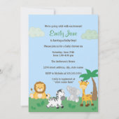 Safari Oerwoud Baby Boy Shower Invitation Kaart (Voorkant)