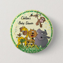 Safari Oerwoud Baby Dieren | BABY SHOWER Ronde Button 5,7 Cm