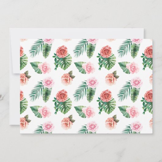 Safari Oerwoud Baby Meisje Douche Uitnodiging (Achterkant)