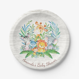 Safari Oerwoud Baby shower 7" Bord
