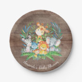 Safari Oerwoud Baby shower 7" Bord (Voorkant)