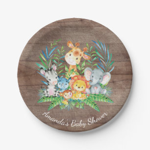 Safari Oerwoud Baby shower 7" Bord