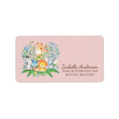 Safari Oerwoud Baby shower adreslabel Etiket (Voorkant)